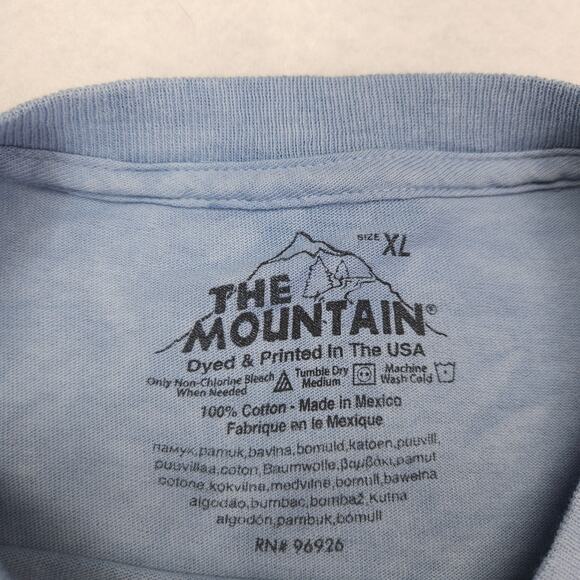 The Mountain Plane Crew Neck Short Sleeve Graphic T Shirt Mens Size XL Blue - Picture 3 of 9